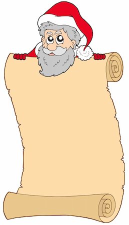 simsearch:400-04144529,k - Parchment with Santa Claus - vector illustration. Fotografie stock - Microstock e Abbonamento, Codice: 400-04142107