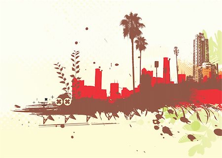 Vector illustration of styled Tropical grunge urban background Foto de stock - Super Valor sin royalties y Suscripción, Código: 400-04142158