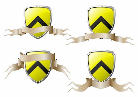 simsearch:400-04555303,k - Set of 4 yellow and black shields with banners. Available in jpeg and eps8 formats. Stock Photo - Budget Royalty-Free & Subscription, Code: 400-04142184