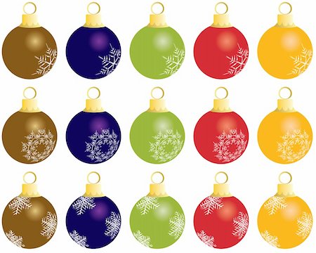 simsearch:400-04551895,k - Set of Christmas (New Year) balls for design use. Vector illustration. Fotografie stock - Microstock e Abbonamento, Codice: 400-04142214