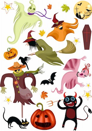 simsearch:400-09132992,k - halloween set Stock Photo - Budget Royalty-Free & Subscription, Code: 400-04143078