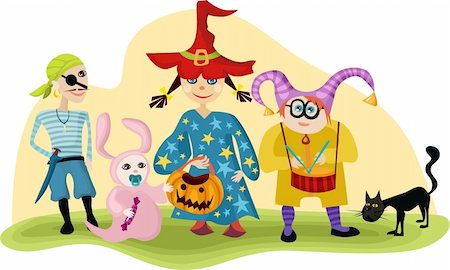 simsearch:400-08528806,k - llustartion des enfants à l'Halloween Photographie de stock - Aubaine LD & Abonnement, Code: 400-04143306