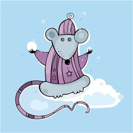 simsearch:400-05693542,k - Cute winter rat. Photographie de stock - Aubaine LD & Abonnement, Code: 400-04154175