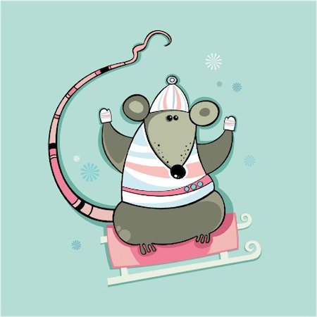 Cute winter rat. Stock Photo - Budget Royalty-Free & Subscription, Code: 400-04154178