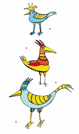 simsearch:400-05385029,k - Colorful cute birds - set of characters. Foto de stock - Super Valor sin royalties y Suscripción, Código: 400-04154179