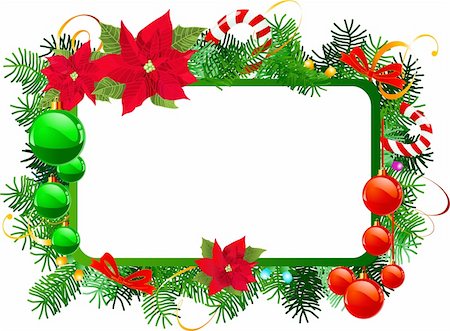 simsearch:400-05876335,k - Vector Christmas frame with Christmas decoration. Stock Photo - Budget Royalty-Free & Subscription, Code: 400-04155110