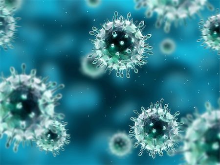 3d rendered close up of some streaming h1n1 viruses Photographie de stock - Aubaine LD & Abonnement, Code: 400-04155333