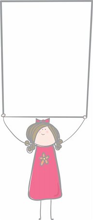 slirette (artist) - Girl holding blank sign with area for your text Stockbilder - Microstock & Abonnement, Bildnummer: 400-04155651