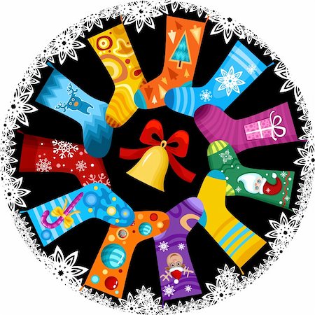 vector illustration of a christmas stocking Photographie de stock - Aubaine LD & Abonnement, Code: 400-04155936