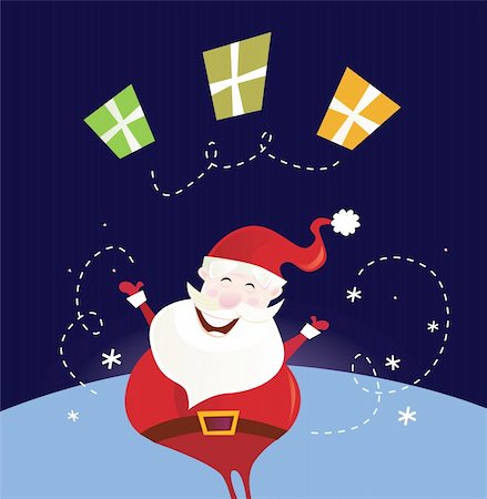 simsearch:400-08491713,k - Cute christmas Santa in red costume. Vector Illustration. Stock Photo - Budget Royalty-Free & Subscription, Code: 400-04156027