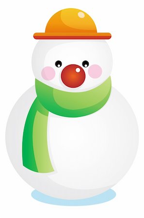 simsearch:400-05681859,k - Building a snowman with red hat and green scarf on a cold wintry day Stock Photo - Budget Royalty-Free & Subscription, Code: 400-04156096