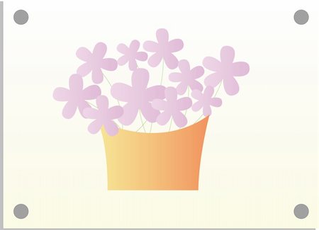 simsearch:400-04697736,k - illustration drawing of purple flower and basket in white background Photographie de stock - Aubaine LD & Abonnement, Code: 400-04156108
