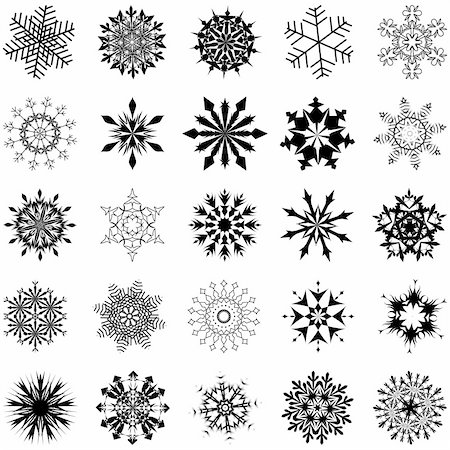 simsearch:400-07213325,k - Collection of vector snowflakes in different shape Fotografie stock - Microstock e Abbonamento, Codice: 400-04156175