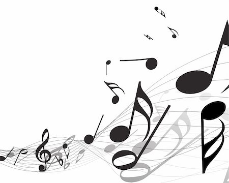 Vector musical notes staff background for design use Stock Photo - Budget Royalty-Free & Subscription, Code: 400-04156183