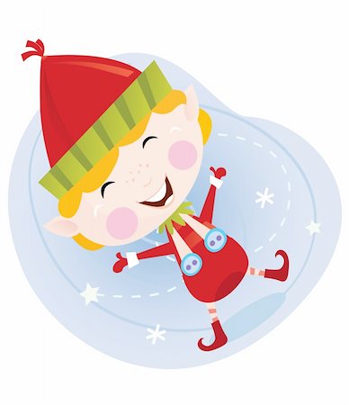 simsearch:400-05693542,k - Cute christmas elf in red. Vector cartoon Illustration. Photographie de stock - Aubaine LD & Abonnement, Code: 400-04156742