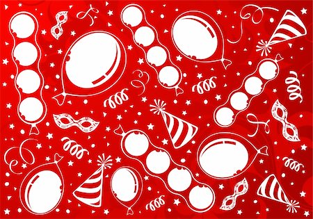 simsearch:400-04402561,k - Party Time theme with Balloon, streamer, carnival mask and hat, element for design, vector illustration Foto de stock - Super Valor sin royalties y Suscripción, Código: 400-04156942