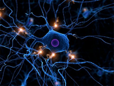 3d rendered illustration of an active neuron cell Stock Photo - Budget Royalty-Free & Subscription, Code: 400-04157141