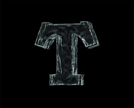 frozen uppercase letter T on black background - 3d illustration Stock Photo - Budget Royalty-Free & Subscription, Code: 400-04157224