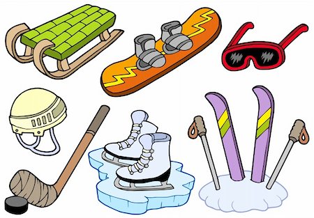 Winter sports collection - vector illustration. Stock Photo - Budget Royalty-Free & Subscription, Code: 400-04157795