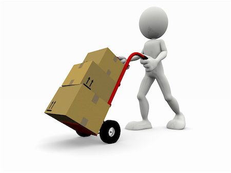 simsearch:400-08968192,k - 3d cartoon character that transport some boxes Foto de stock - Super Valor sin royalties y Suscripción, Código: 400-04158074