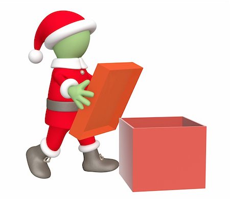 simsearch:400-06421347,k - 3d puppet, opened christmas gifts Stockbilder - Microstock & Abonnement, Bildnummer: 400-04158590