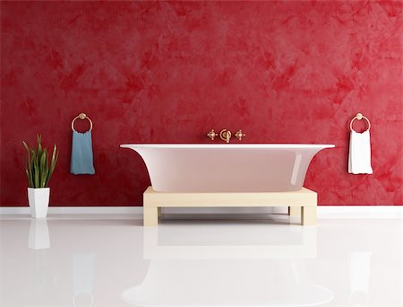 simsearch:400-04159088,k - classic bathroom with fashion bathtub -rendering Stock Photo - Budget Royalty-Free & Subscription, Code: 400-04159089