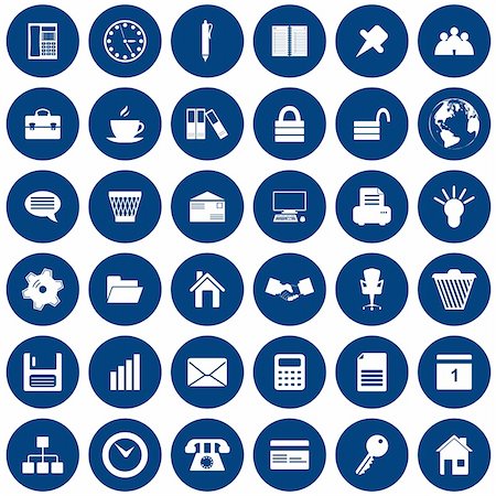 simsearch:400-04650271,k - Business and office set of different vector web icons Stock Photo - Budget Royalty-Free & Subscription, Code: 400-04159107