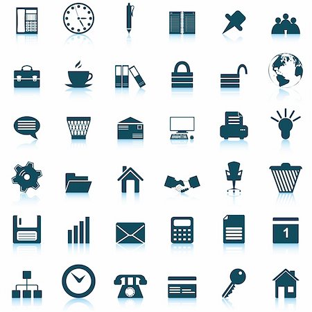 simsearch:400-06454080,k - Business and office set of different vector web icons Stock Photo - Budget Royalty-Free & Subscription, Code: 400-04159114