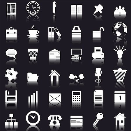 simsearch:400-04650271,k - Business and office set of different vector web icons Stock Photo - Budget Royalty-Free & Subscription, Code: 400-04159115