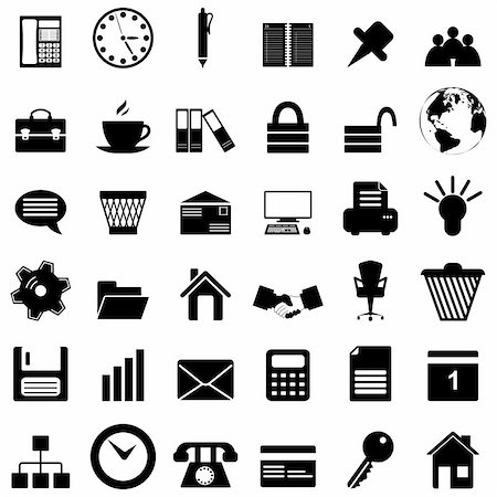 simsearch:400-04650271,k - Business and office set of different vector web icons Stock Photo - Budget Royalty-Free & Subscription, Code: 400-04159116