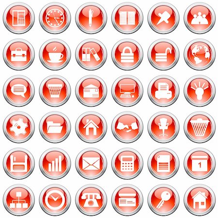 simsearch:400-04650271,k - Business and office set of different vector web icons Stock Photo - Budget Royalty-Free & Subscription, Code: 400-04159110