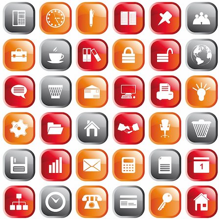 simsearch:400-06454080,k - Business and office set of different vector web icons Stock Photo - Budget Royalty-Free & Subscription, Code: 400-04159112