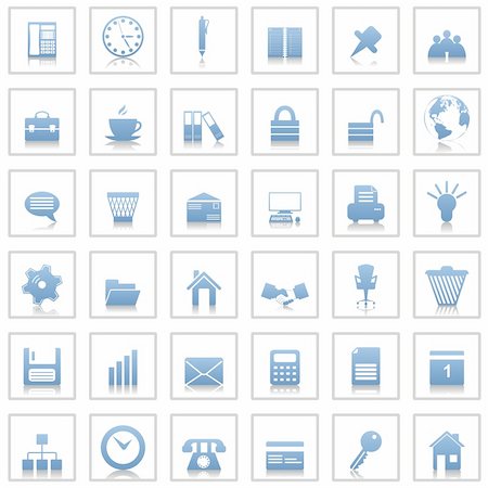 simsearch:400-06454080,k - Business and office set of different vector web icons Stock Photo - Budget Royalty-Free & Subscription, Code: 400-04159113