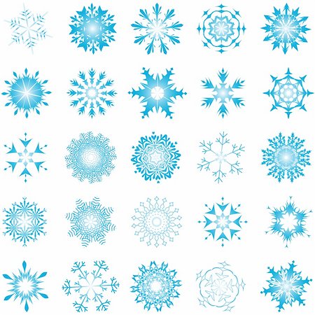 simsearch:400-04266160,k - Collection of vector snowflakes in different shape Stock Photo - Budget Royalty-Free & Subscription, Code: 400-04159214