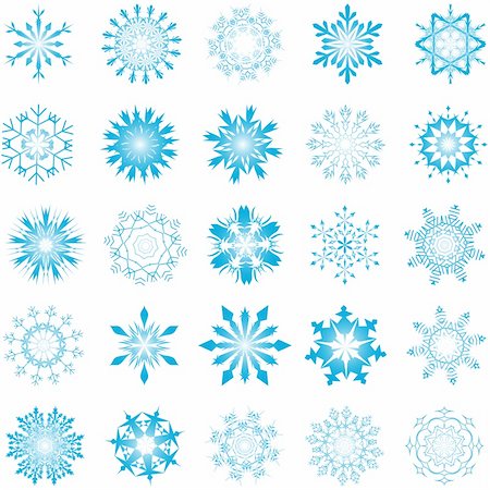 simsearch:400-07213325,k - Collection of vector snowflakes in different shape Fotografie stock - Microstock e Abbonamento, Codice: 400-04159213