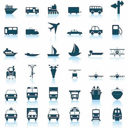 simsearch:400-04159221,k - Transportation set of different vector web icons Stock Photo - Budget Royalty-Free & Subscription, Code: 400-04159229