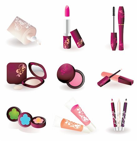 pencil (cosmetics) - The various cosmetics icons background Foto de stock - Super Valor sin royalties y Suscripción, Código: 400-04159553