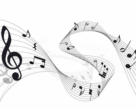 Vector musical notes staff background for design use Stock Photo - Budget Royalty-Free & Subscription, Code: 400-04159907