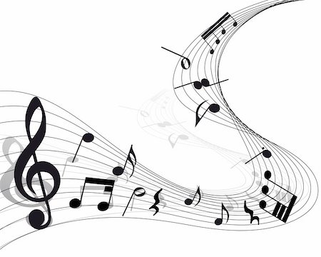 Vector musical notes staff background for design use Stock Photo - Budget Royalty-Free & Subscription, Code: 400-04159909