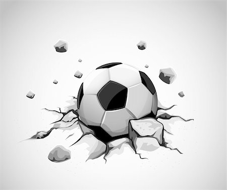 grey concrete ground cracked by soccer ball - vector illustration Stock Photo - Budget Royalty-Free & Subscription, Code: 400-04159996