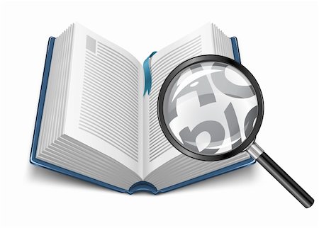 simsearch:400-04173363,k - open book with magnifying glass - vector illustration Stock Photo - Budget Royalty-Free & Subscription, Code: 400-04159991