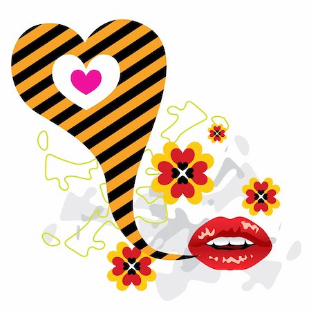 simsearch:400-05191105,k - Vector illustration from my Love Collection. Lips that speak of love. Stock Photo - Budget Royalty-Free & Subscription, Code: 400-04150075