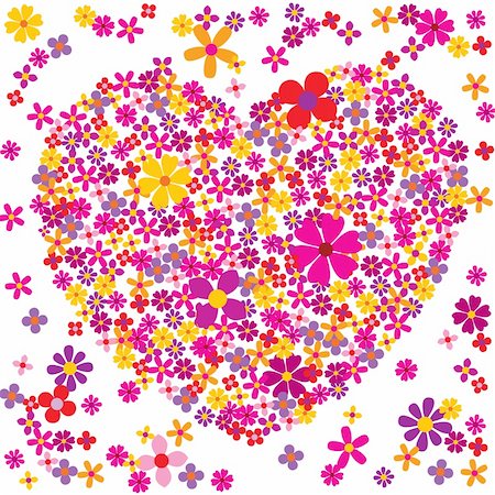 simsearch:400-03974303,k - Vector illustration from my Love Collection. Flower shaped heart for you greeting cards and invitations. Photographie de stock - Aubaine LD & Abonnement, Code: 400-04150082