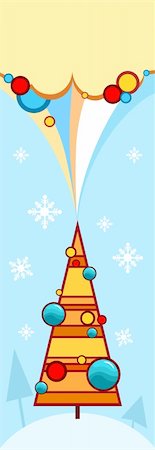 freeform - vector illustration of a christmas tree Stock Photo - Budget Royalty-Free & Subscription, Code: 400-04150124