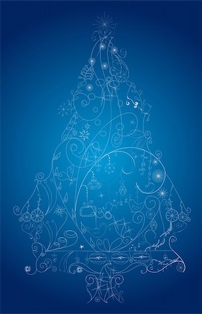 simsearch:400-04124450,k - hand drawn christmas tree in a whimsical and unique style Stock Photo - Budget Royalty-Free & Subscription, Code: 400-04150144