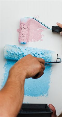simsearch:400-04655735,k - Close-up of Young couple painting new house. Concept of decoration Stockbilder - Microstock & Abonnement, Bildnummer: 400-04150181