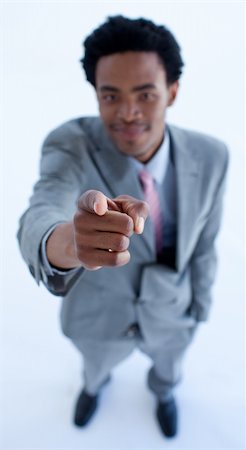 simsearch:400-04129711,k - High Angle of Afro-American businessman pointing at the camera Stock Photo - Budget Royalty-Free & Subscription, Code: 400-04150266