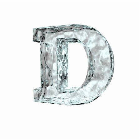 d - frozen uppercase letter D on white background - 3d illustration Stock Photo - Budget Royalty-Free & Subscription, Code: 400-04150564