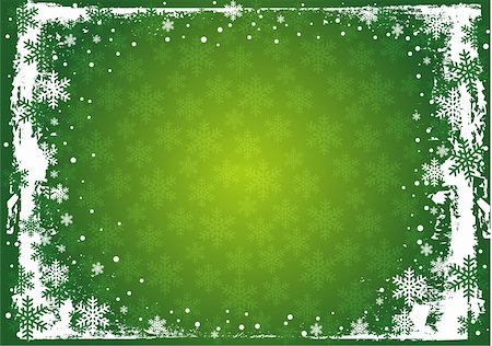 simsearch:400-04146770,k - The snowflakes on top and bottom of green  background Fotografie stock - Microstock e Abbonamento, Codice: 400-04150571