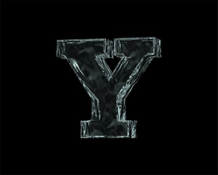 frozen uppercase letter Y on black background - 3d illustration Stock Photo - Budget Royalty-Free & Subscription, Code: 400-04151690